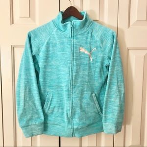 Puma Cozy Zip-up Fleece Aqua Size Girls XL/16